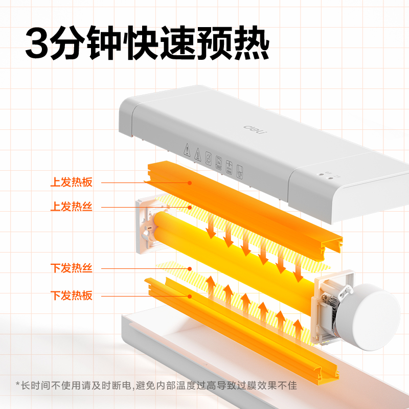 得力GQ410個人塑封機(白)(臺)