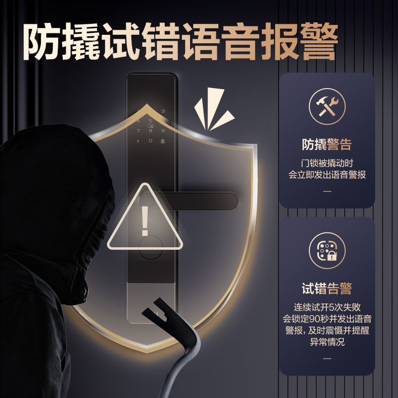 得力AL310門禁設(shè)備及配件智能門鎖(黑)(臺)