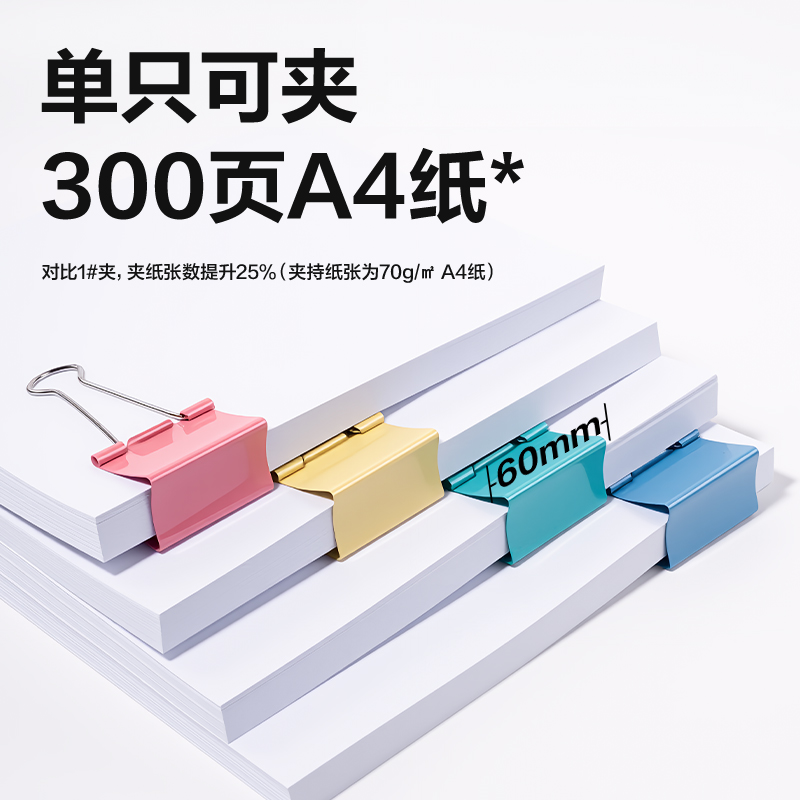 得力8550大號(hào)彩色長(zhǎng)尾票夾-夾寬60MM(混)(6個(gè)/筒)