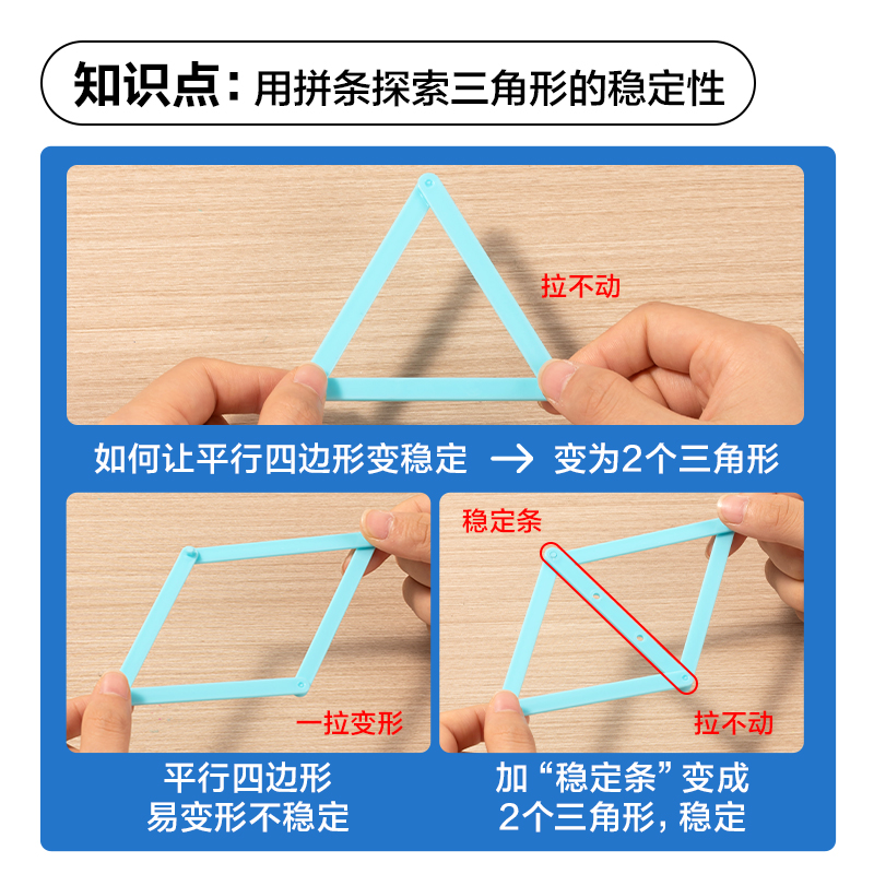 得力YX553學(xué)具磁力三角形拼條學(xué)習(xí)套裝(混)(盒)
