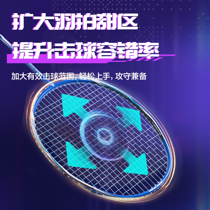 安格耐特FH138賽博脈沖系列比賽級(jí)全碳纖維羽毛球拍(單只裝)(藍(lán))(只)