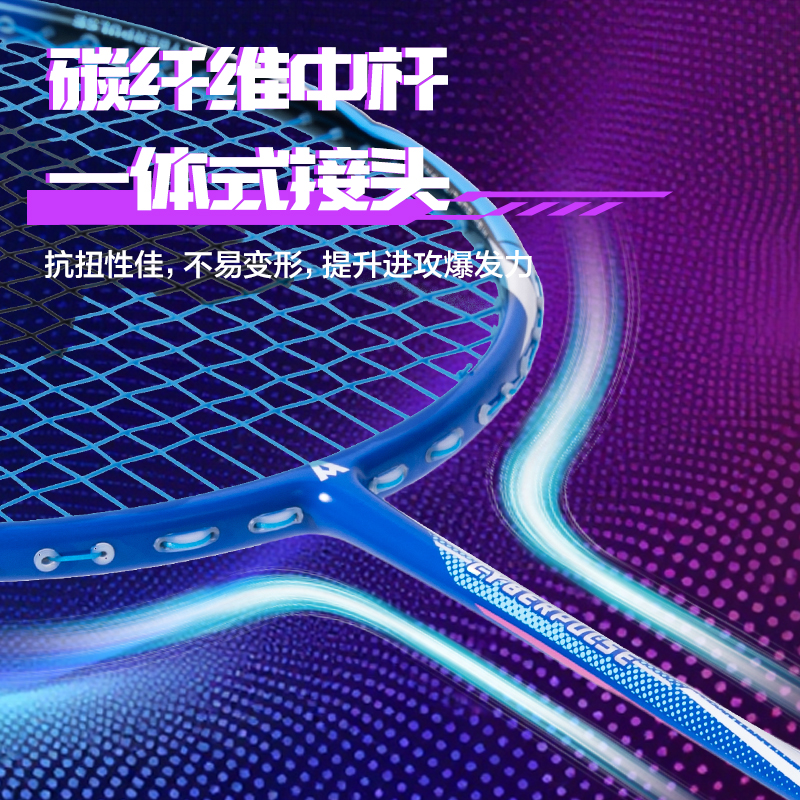 安格耐特FH138賽博脈沖系列比賽級(jí)全碳纖維羽毛球拍(單只裝)(藍(lán))(只)