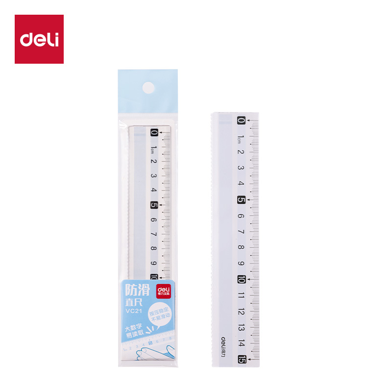 得力VC21防滑直尺15cm(藍(lán))(把)