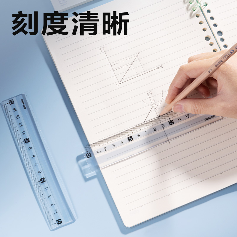 得力VC21防滑直尺15cm(藍(lán))(把)