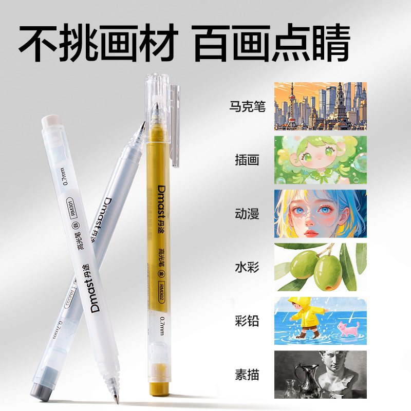 dmast丹途RM300-3_PET盒裝三角桿高光筆套裝(混)(3色/盒)