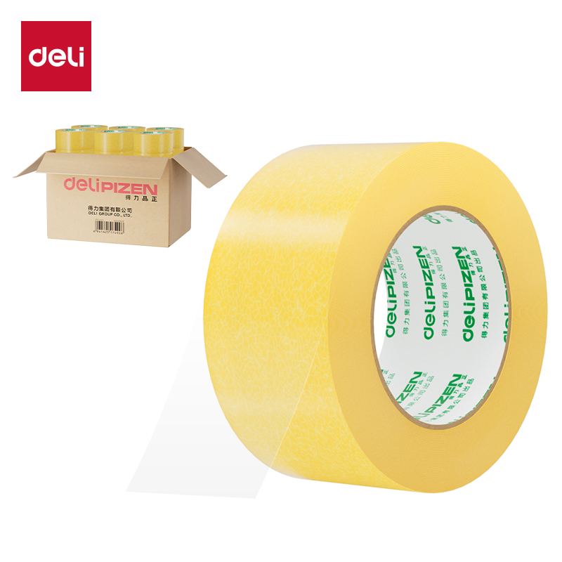 得力JD518封箱膠帶60mm*150m*50μm(透明黃)(36卷/箱)