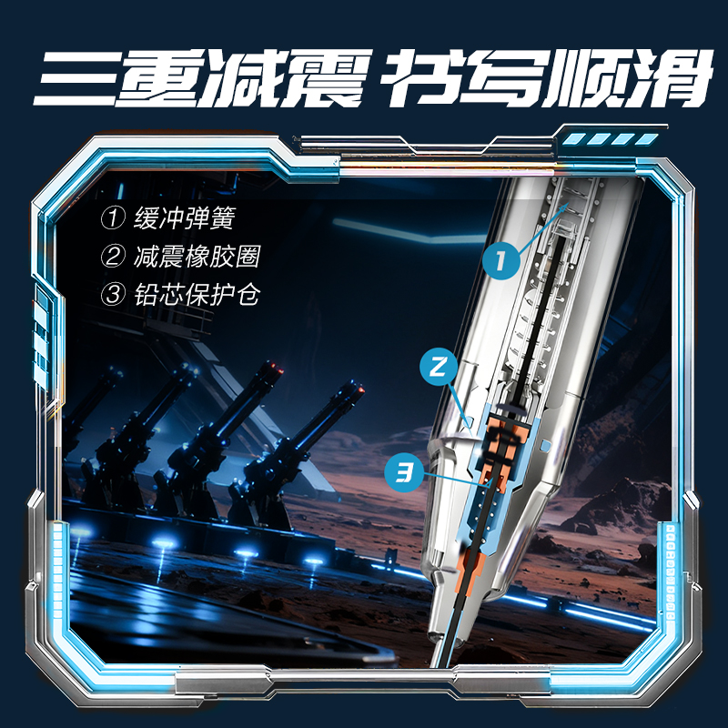 得力SS009-D05破浪先鋒活動鉛筆套裝HB0.5-60mm（混）（卡）