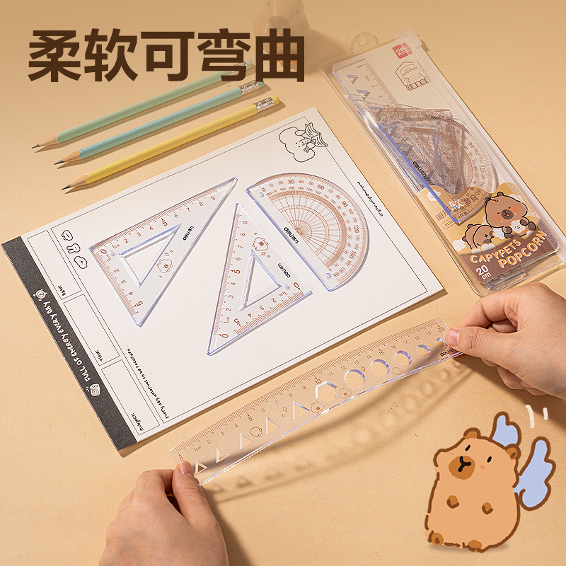 得力BL119卡皮巴拉軟套尺20cm(棕)(套)