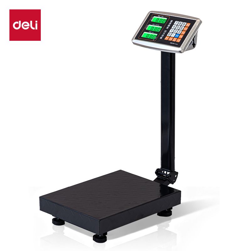 得力TE920電子臺(tái)秤150Kg/50g(黑色)(臺(tái))