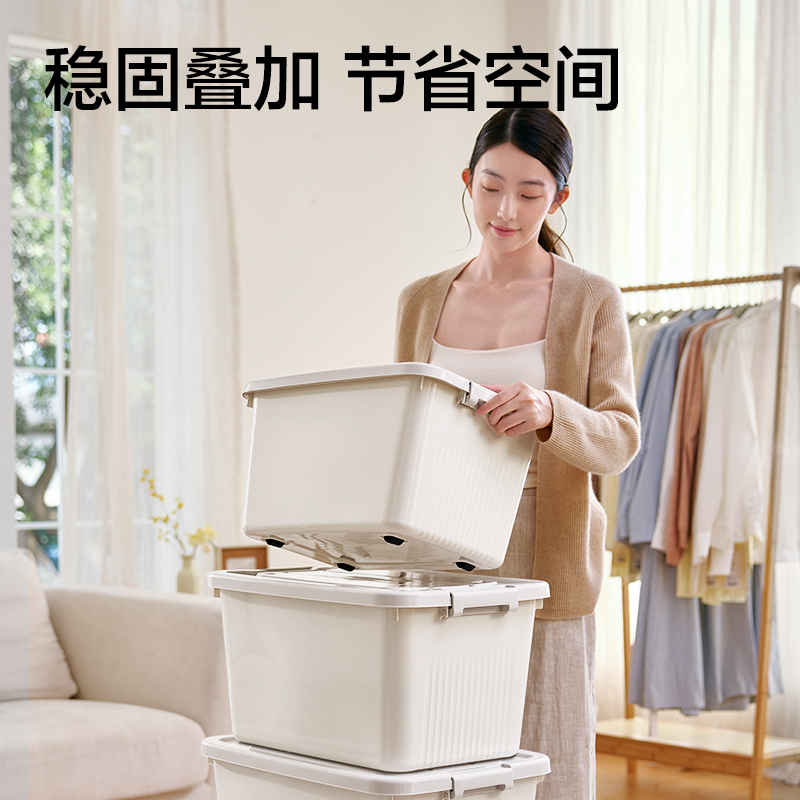 得力XDM166收納箱(24L)(白)(個)