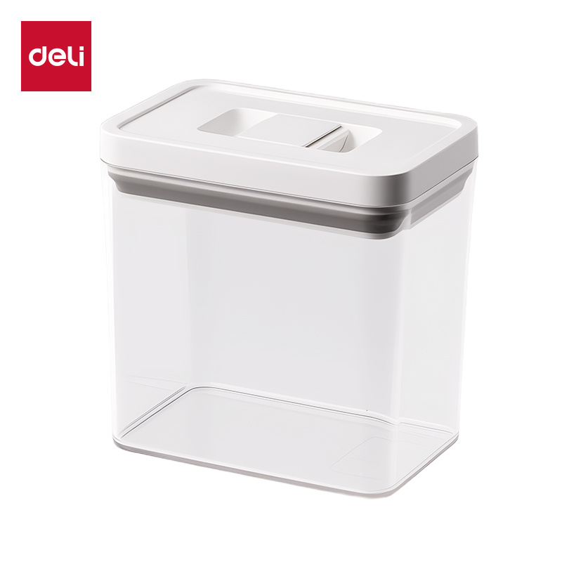 得力XDM113按壓密封盒(1.75L)(透明)(個(gè))
