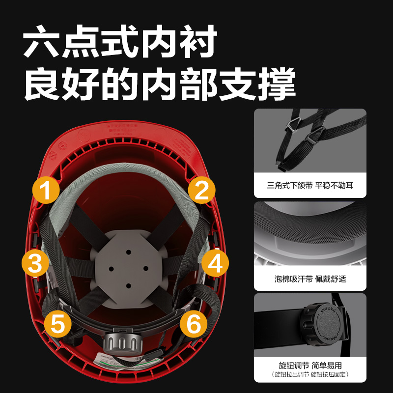 得力得心LQ634安全帽(紅)(個)