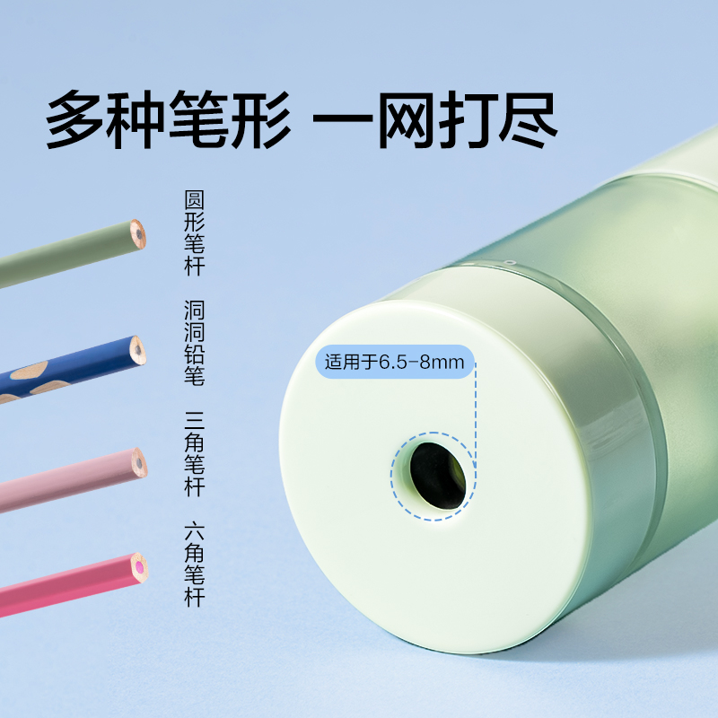 紐賽NS075MINIROLL手持式電動(dòng)卷筆刀(個(gè))(微風(fēng)藍(lán))