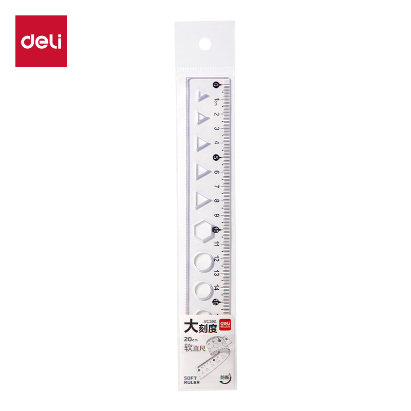 得力VC392簡(jiǎn)約直尺20cm(透明)(把)
