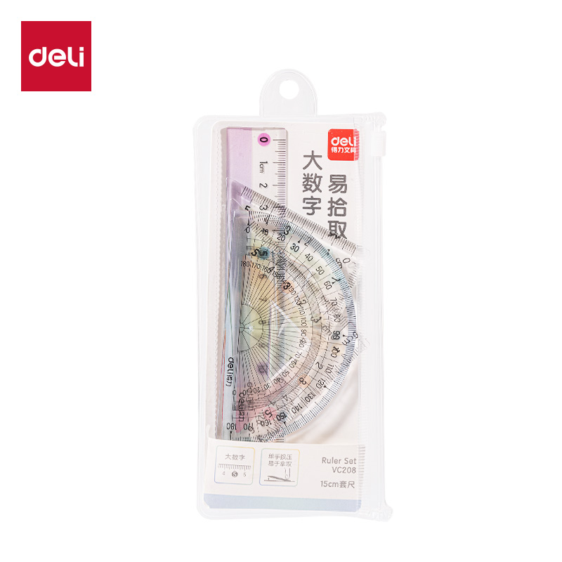 得力VC208彩虹易拾取套尺15cm(彩)(套)