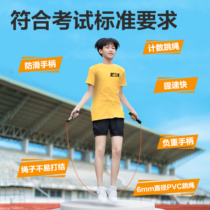 安格耐特FT139P中考訓(xùn)練系列軸承負(fù)重機械計數(shù)6毫米直徑PVC跳繩(黑)(根)