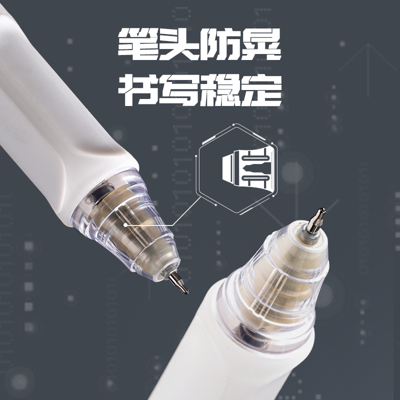 得力SA620-10速干按動常規(guī)中性筆0.5mm雙珠ST頭(黑)(盒)