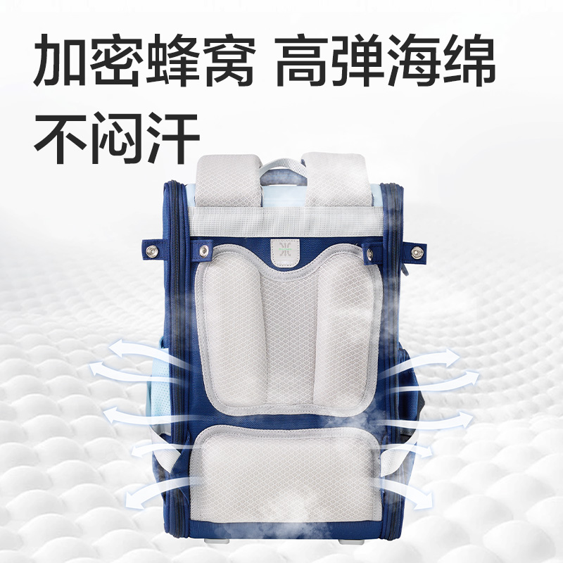 得力BB223大前袋學(xué)院風(fēng)書包(藍)(個)