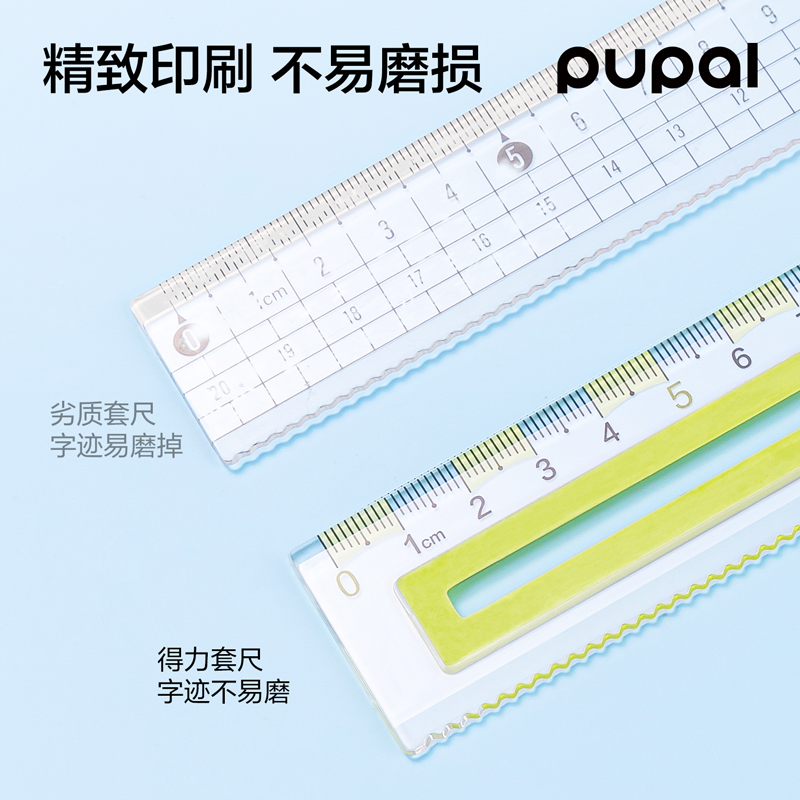 得力PL7步樂(lè)軟膠防滑套尺15cm(綠)(套)