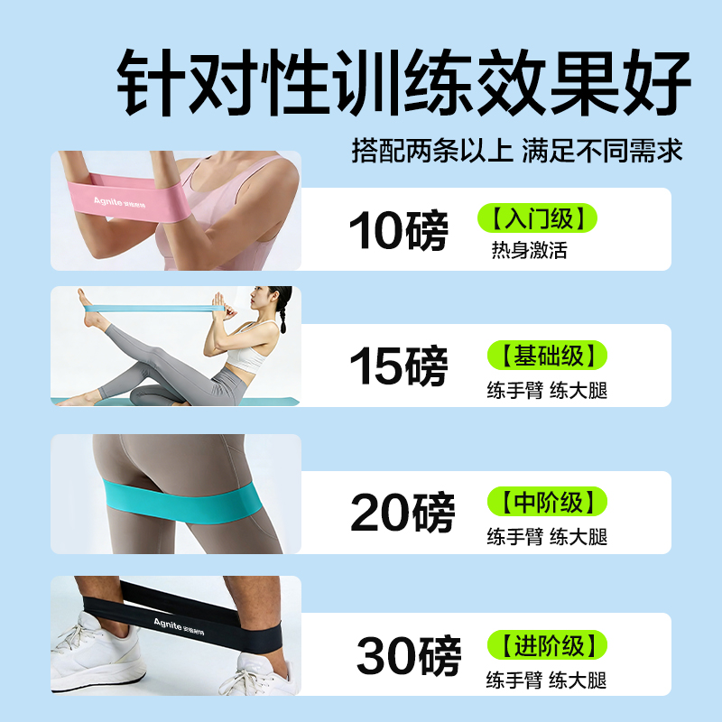 安格耐特FT321彈力圈2只裝(綠色20磅+黑色30磅)(綠+黑)(套)