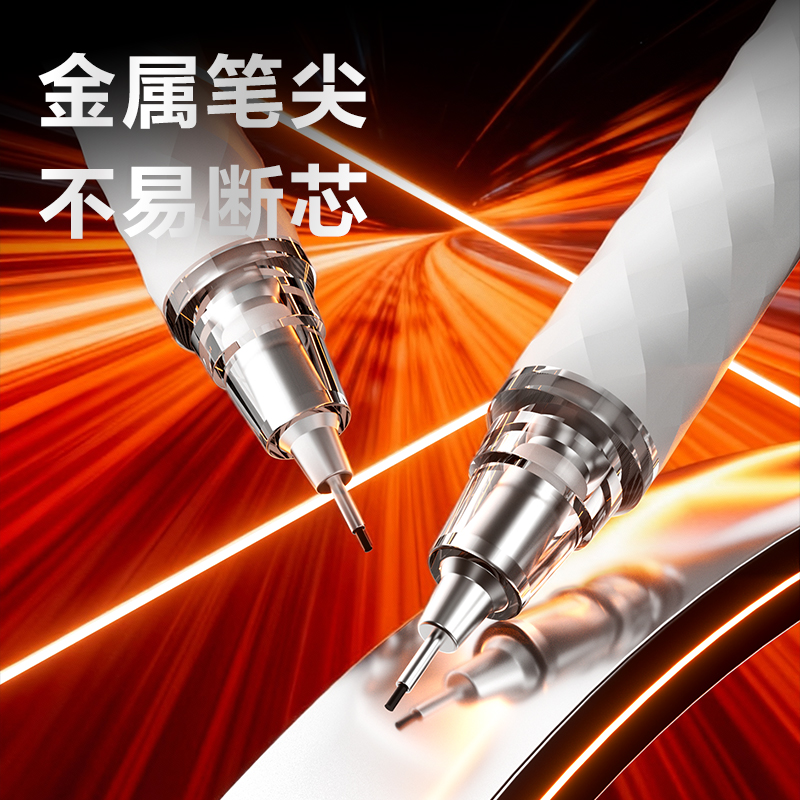 得力SH316-05雙按動(dòng)活動(dòng)鉛筆套裝HB0.5-60mm(白)(卡)