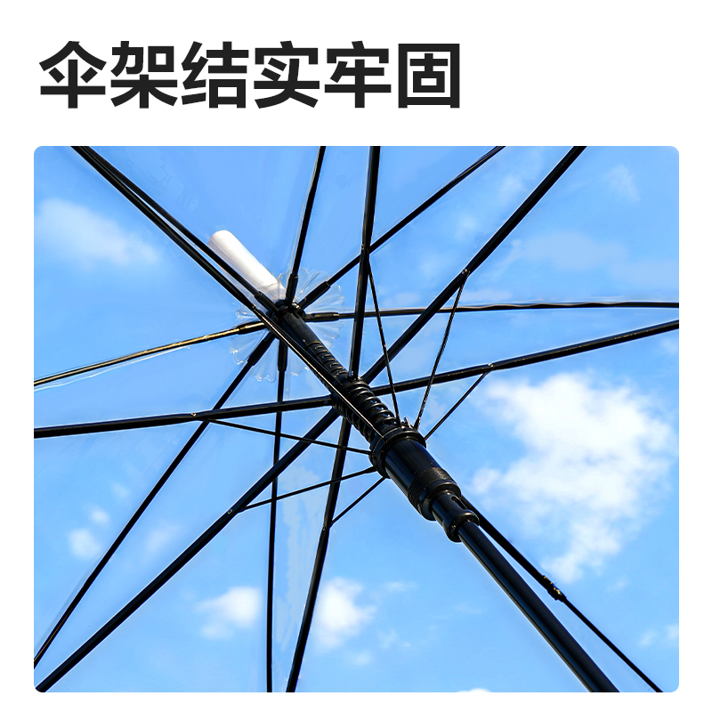 得力LY500透明長柄傘(透明)(把)