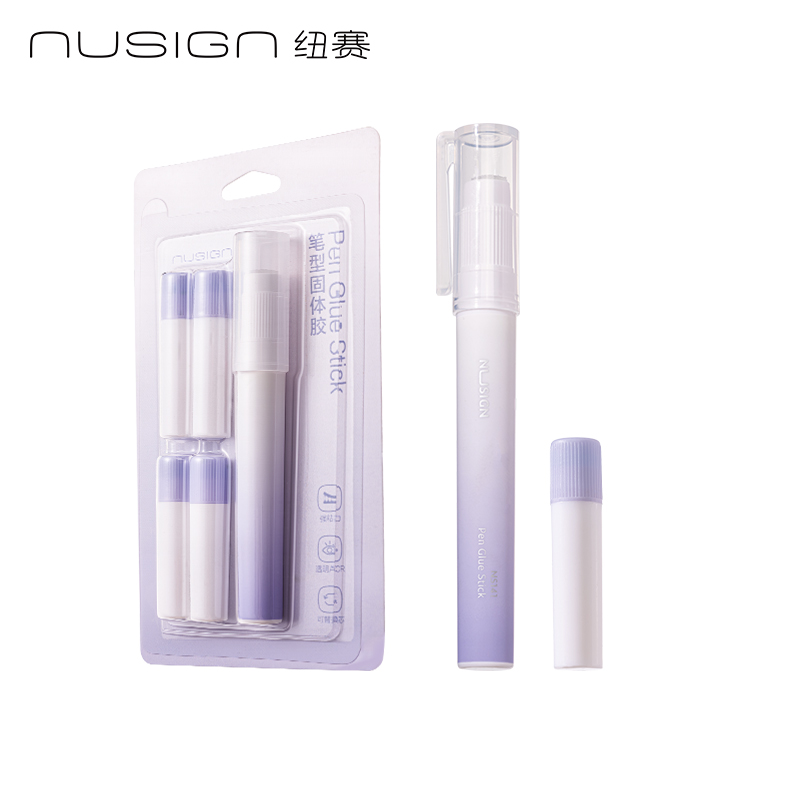 紐賽NS141-DZ固體膠(藤紫色)(1支+4支替芯/卡)
