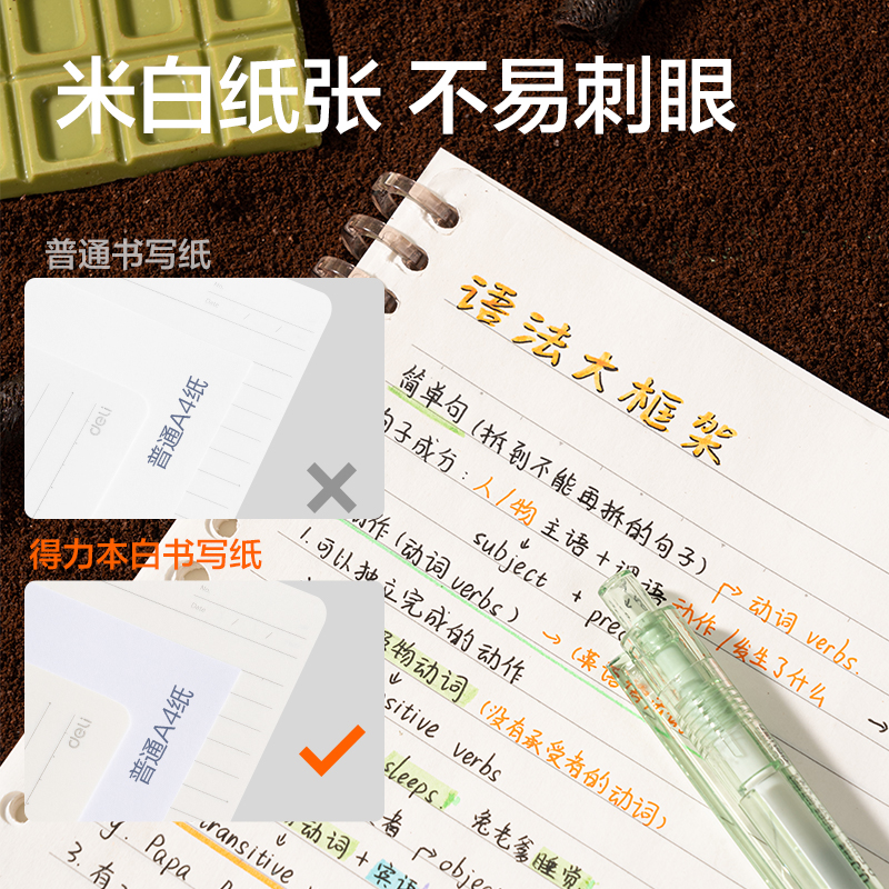 得力BDHB5-07五孔可開(kāi)合活頁(yè)本-B5 50張(綠)(本)