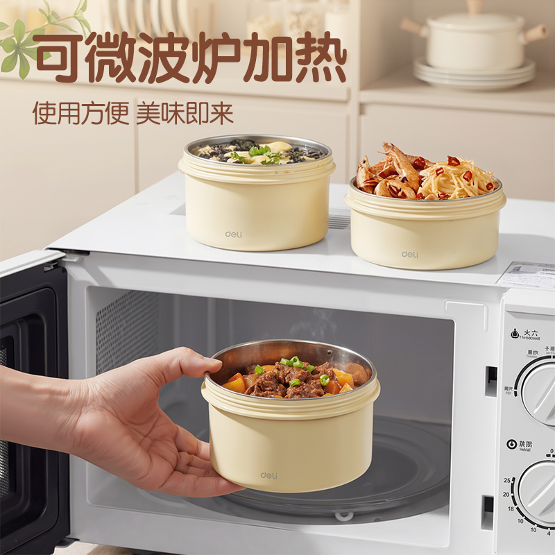 得力LZ108四獨(dú)立裝飯盒(黃)(套)