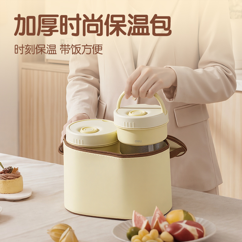 得力LZ108四獨(dú)立裝飯盒(黃)(套)
