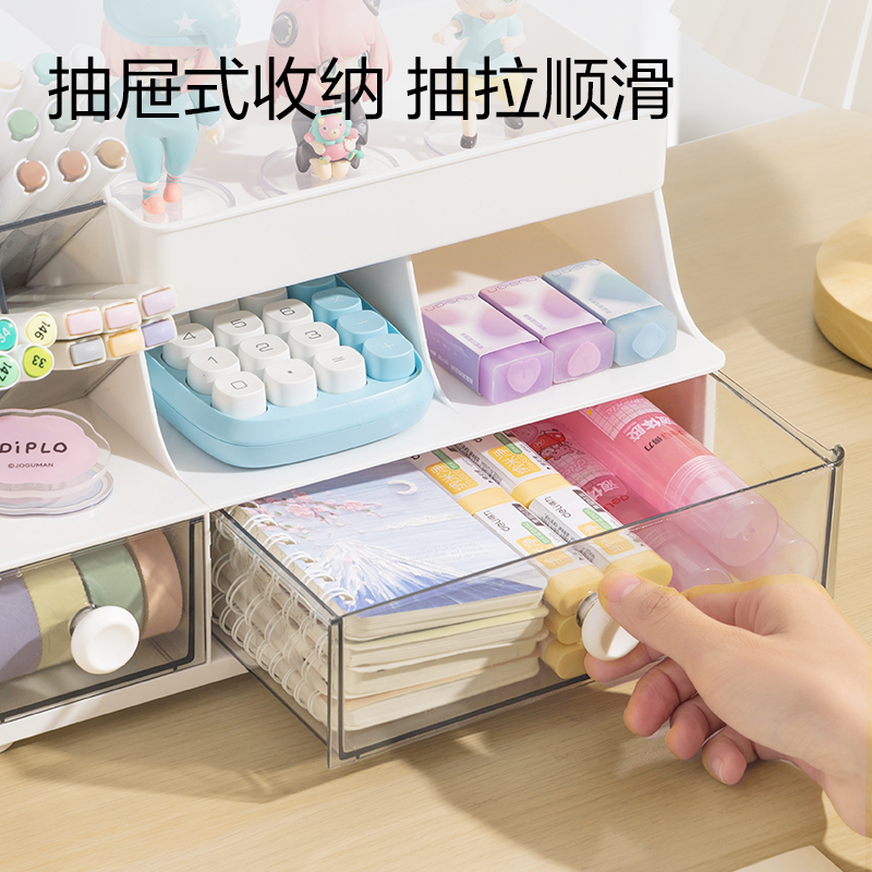 得力PK149多功能斜插式筆筒收納盒(白)(盒)