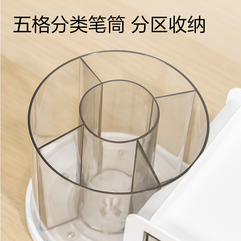 得力PK302旋轉(zhuǎn)筆筒(白)(個(gè))