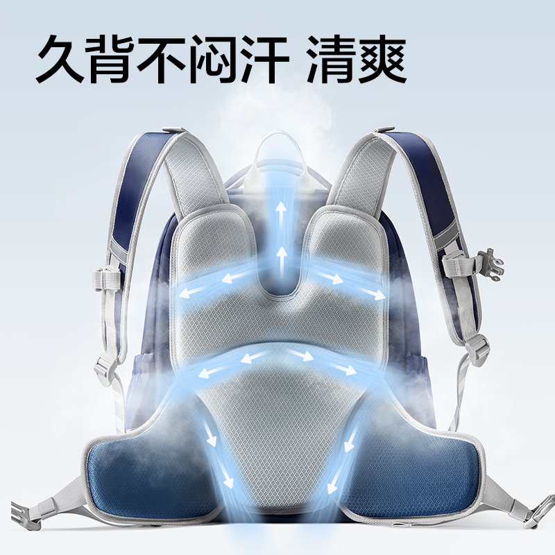 得力BB225矯姿大翻蓋書包(粉-M)(個)