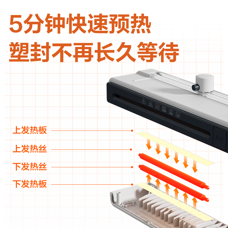 得力GQ308商務(wù)塑封機(jī)(白)(臺)
