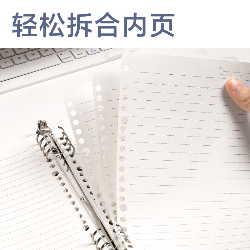 得力HB5-13活頁本PP殼(橙)(PP殼+夾具)