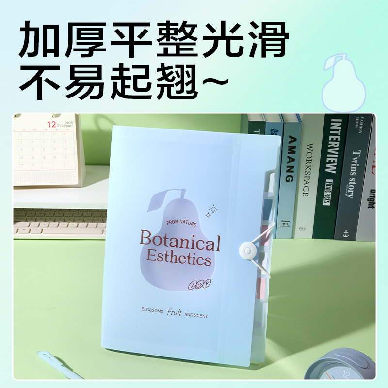 得力PM363_8格便攜風(fēng)琴包(藍)(個)