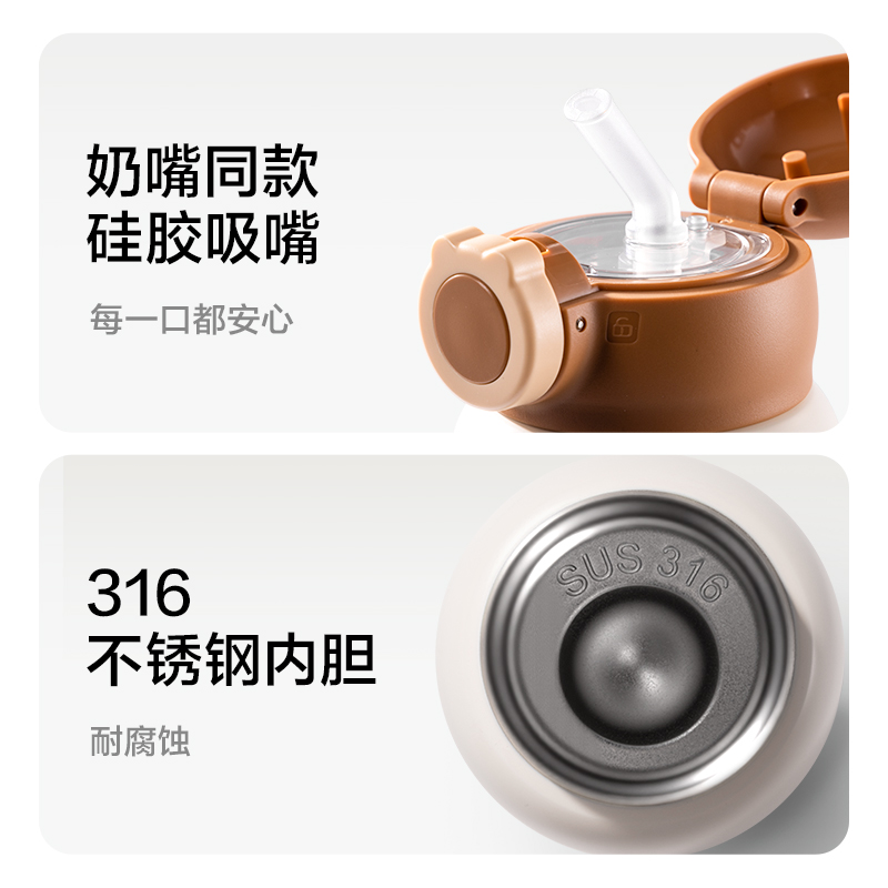 得力LL630兒童保溫杯(一杯多蓋)(630ml)(粉）