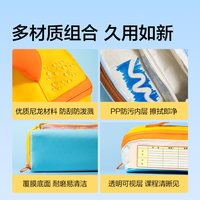 紐賽NS421-S可平攤防臟污筆袋小號(個)(黃)