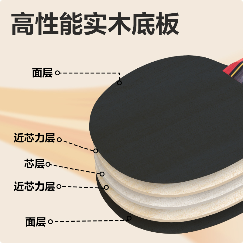安格耐特FH223考滿分三星級考試乒乓拍(單拍)(混)(只)