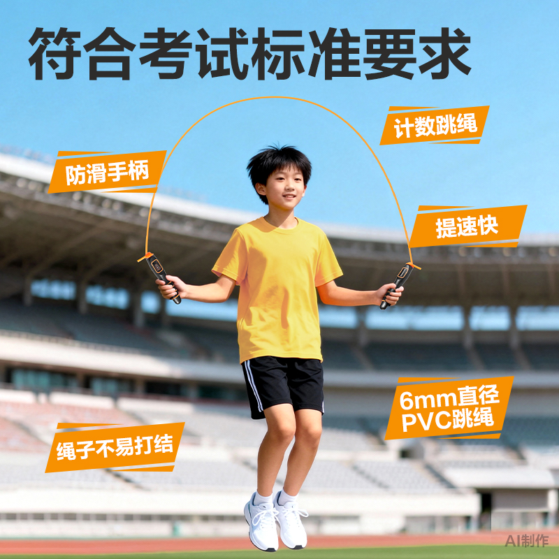 安格耐特FT162考滿分6毫米直徑考試機械計數(shù)PVC跳繩(混色)(根)