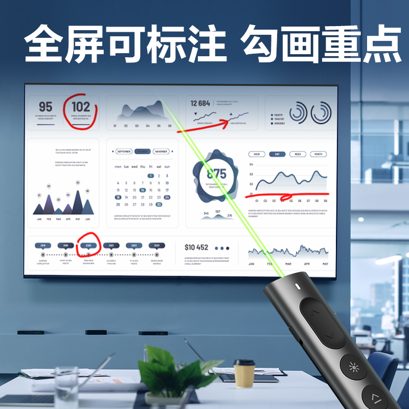得力MA223-G激光翻頁(yè)筆(灰)(支)
