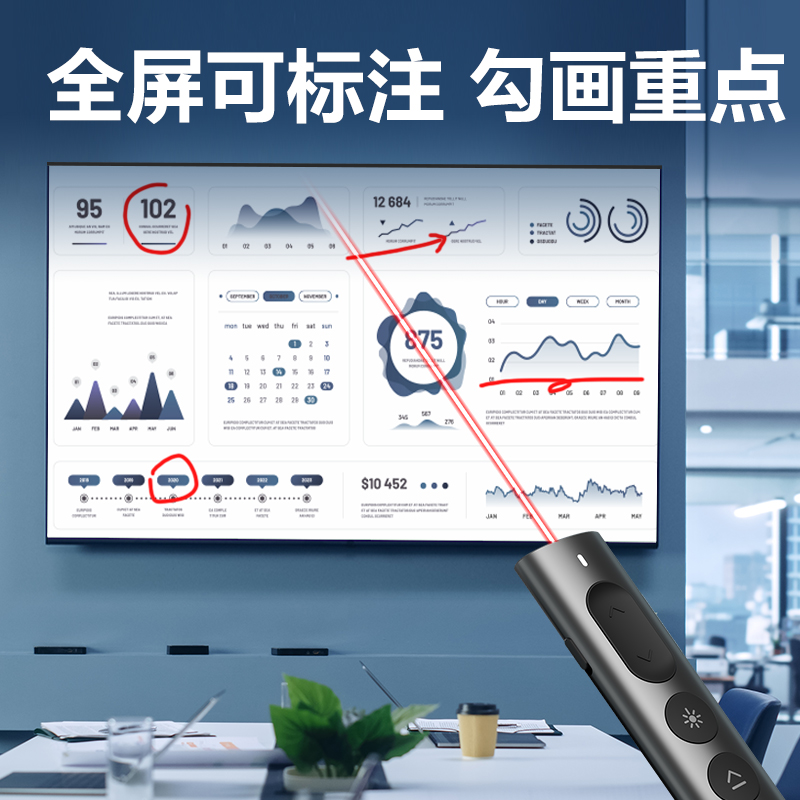 得力MA223激光翻頁筆(灰)(支)