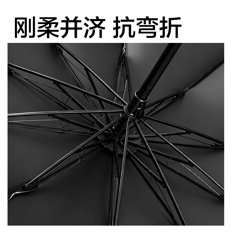得力LY601加大晴雨傘(10K60)(黑)(把)