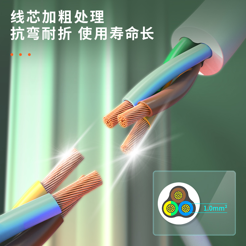 得力LU9040(03)雅白系列延長線插座_4組_3米_PE袋(白)(個)
