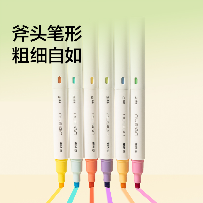 紐賽NS720-F目愈森林雙頭疊色熒光筆（混）（6支/袋）