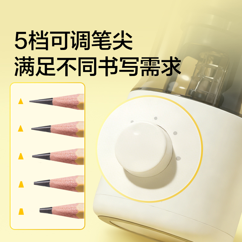 紐賽NS072BASS輕音全自動大孔徑削筆機(瓷白色)(個)