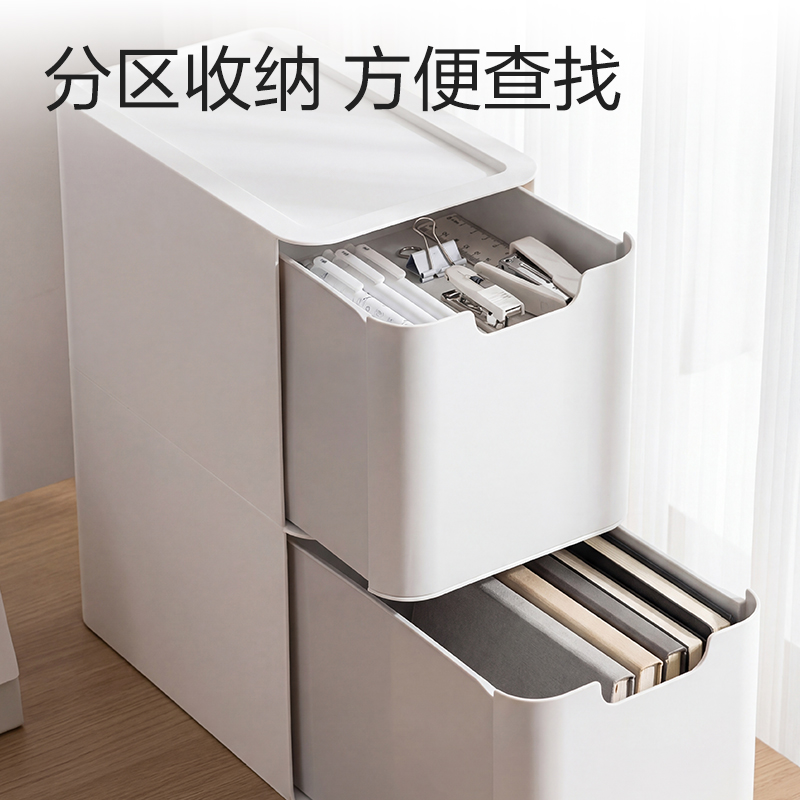 得力XDM217組合抽屜中件套(白色)(套)