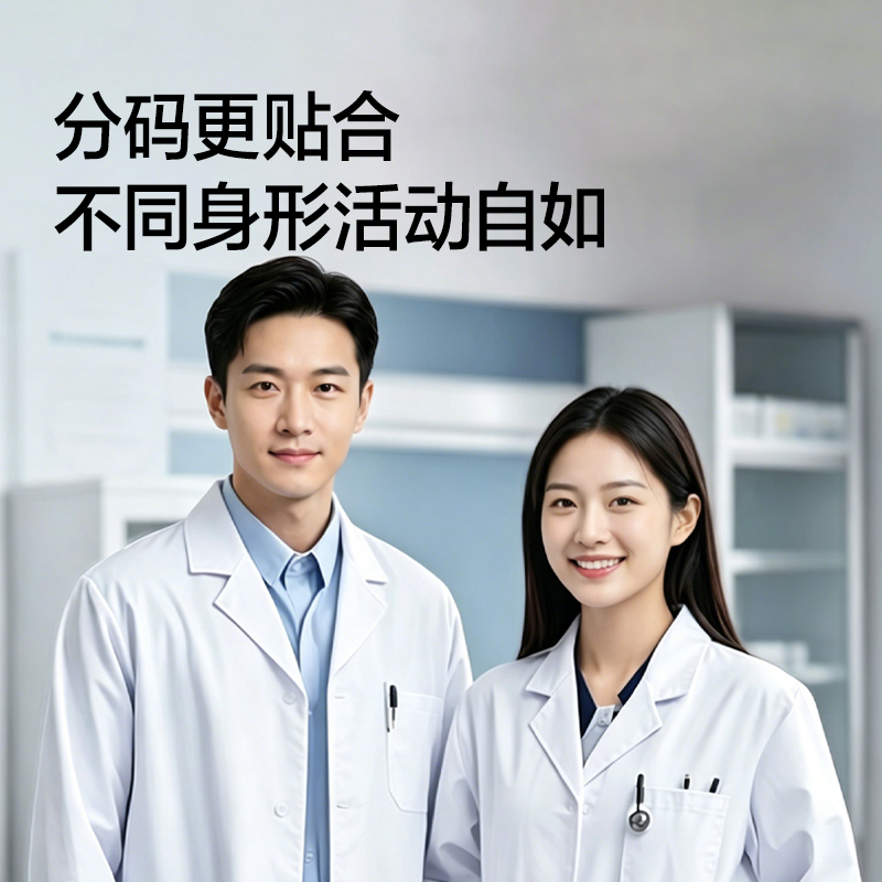 得力LQ646紐扣長袖款白大褂M碼(白)(1件/袋)