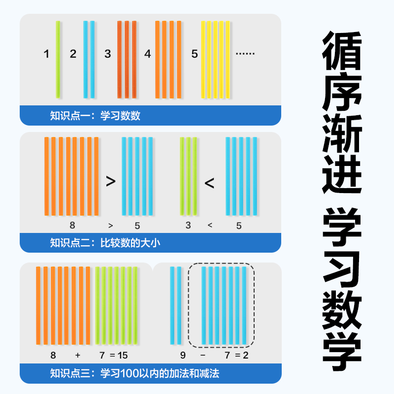 得力YX515A學(xué)具計(jì)數(shù)棒-100根加粗防滾(混)(袋)