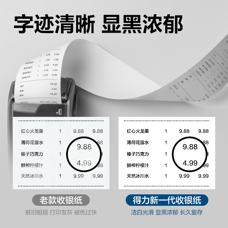 得力ZS355愛琴海收銀紙57*50型(混)(32卷/箱)
